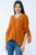 Bluza de vara cu funde, din in, oversize, caramizie mărime mare