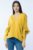 Bluza de vara cu funde, din in, oversize, galben mărime mare