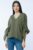 Bluza de vara cu funde, din in, oversize, kaki mărime mare