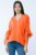 Bluza de vara cu funde, din in, oversize, portocalie mărime mare