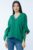 Bluza de vara cu funde, din in, oversize, turcoaz mărime mare