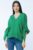Bluza de vara cu funde, din in, oversize, verde mărime mare