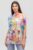 Bluza de vara tip poncho din matase cu imprimeu aquarela floral mărime mare