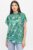 Bluza de vara tip poncho din matase cu imprimeu coada de paun mărime mare
