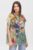 Bluza de vara tip poncho din matase cu imprimeu floral mărime mare