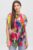 Bluza de vara tip poncho din matase cu imprimeu floral pensulat mărime mare