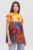 Bluza de vara tip poncho din matase cu imprimeu maci rosii mărime mare