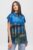 Bluza de vara tip poncho din matase cu reproducere dupa Noapte Instelata deasupra Rhonului de Claude Monet mărime mare