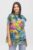 Bluza de vara tip poncho din matase imprimata cu un peisaj campenesc cu gradini inflorite mărime mare
