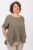 Bluza din in bej inchis, asimetrica, cu siret pe fata mărime mare
