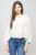 Bluza din in cu volanas, oversize, alba mărime mare