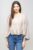 Bluza din in cu volanas, oversize, bej mărime mare