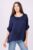 Bluza din matase naturala bleumarin, cu funda pe spate mărime mare