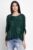 Bluza din matase naturala brodata, cu dantela pe spate, verde inchis mărime mare