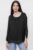 Bluza din matase naturala cu maneca clopot, neagra mărime mare
