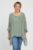 Bluza din matase naturala in colturi cu broderie cu paiete aurii mate, kaki mărime mare