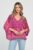 Bluza din matase naturala platca brodata, cu dantela pe maneci si pe spate, magenta mărime mare