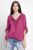 Bluza din matase naturala platca brodata, cu paiete fine si cu dantela pe spate, magenta mărime mare