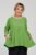 Bluza evazata cu clin la spate din in, verde mărime mare