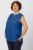 Bluza fara maneci din in cu nasture metalic decorativ, albastra mărime mare