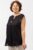 Bluza fara maneci din in cu nasture metalic decorativ, neagra mărime mare