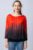 Bluza in degrade din matase naturala cu maneca lunga fluture si elastic la poale rosu  negru mărime mare