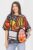 Bluza lalea oversize din poplin satinat de bumbac cu imprimeu geometric multicolor mărime mare