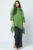 Bluza lunga in colturi, din in, cu gluga, verde mărime mare