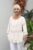 Bluza tip ie cu dantela si paiete fine incolore din matase si vascoza alba brodata mărime mare