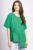 Bluza verde din in, asimetrica, cu siret lateral mărime mare