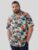 s.Oliver Camasa barbati cu maneca scurta si imprimeu tropical, Regular fit, Multicolor