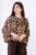 Camasa plisata din satin, cu maneci fluture si imprimeu animal print mărime mare