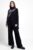 Compleu cu pulover oversize asimetric si pantaloni tricotaj, negru cadrilat mărime mare