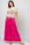 Fusta pantalon fucsia  casual, din in, cu o curea fancy mărime mare