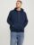 Jack & Jones Plus Hanorac cu fermoar, barbati, Relaxed Fit, JJEBRADLEY, Bleumarin inchis
