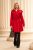 Palton de damă cu glugă din stofă – Roșu marime mare