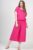 Pantaloni 3 4 largi din in, fucsia mărime mare