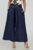 Pantaloni drepi, largi, de vara, din in, cu accesoriu de lemn, bleumarin mărime mare