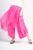 Pantaloni petrecuti din matase naturala fucsia, tip salvari mărime mare