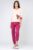 Pijama din tricot plin,de bumbac,doua piese cu fluture, roz – visiniu mărime mare