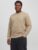 Jack & Jones Plus Pulover barbati din bumbac organic, decolteu la baza gatului, Regular Fit, JPRBLUALVES, Bej