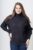 Pulover negru, oversize, pe gat mărime mare