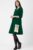 Rochie  A line , din material catifelat, verde inchis, cu aplicatie color mărime mare