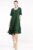 Rochie A line midi, cu doua volane poale, din bumbac verde mărime mare