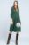 Rochie  A line  midi, din jerseu moale cu aplicatie flori, verde inchis mărime mare