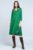 Rochie A line midi, din jerseu moale cu imprimeu lateral pana, verde mărime mare