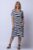 Rochie  A line  midi, din tricot alb – negru mărime mare