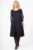 Rochie  A line  midi, neagra, cu maneci bufante imprimate cu forme circulare multicolore mărime mare