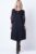 Rochie A line midi, neagra, cu maneci bufante imprimate cu pene multicolore pe mustar mărime mare