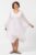 Rochie alba, midi, ampla, din matase naturala, cu detaliu sub bust, in colturi mărime mare